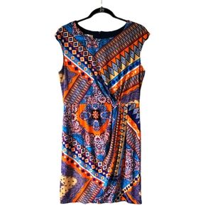 Dressbarn Bright Multicolored Aztec Dress | 14